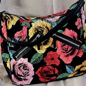 Vera Bradley Black and Bold Floral Crossbody/ Shoulder Bag